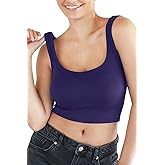 NIKIBIKI Women Seamless Chevron Ribbed Crop Top, Made in U.S.A, One Size