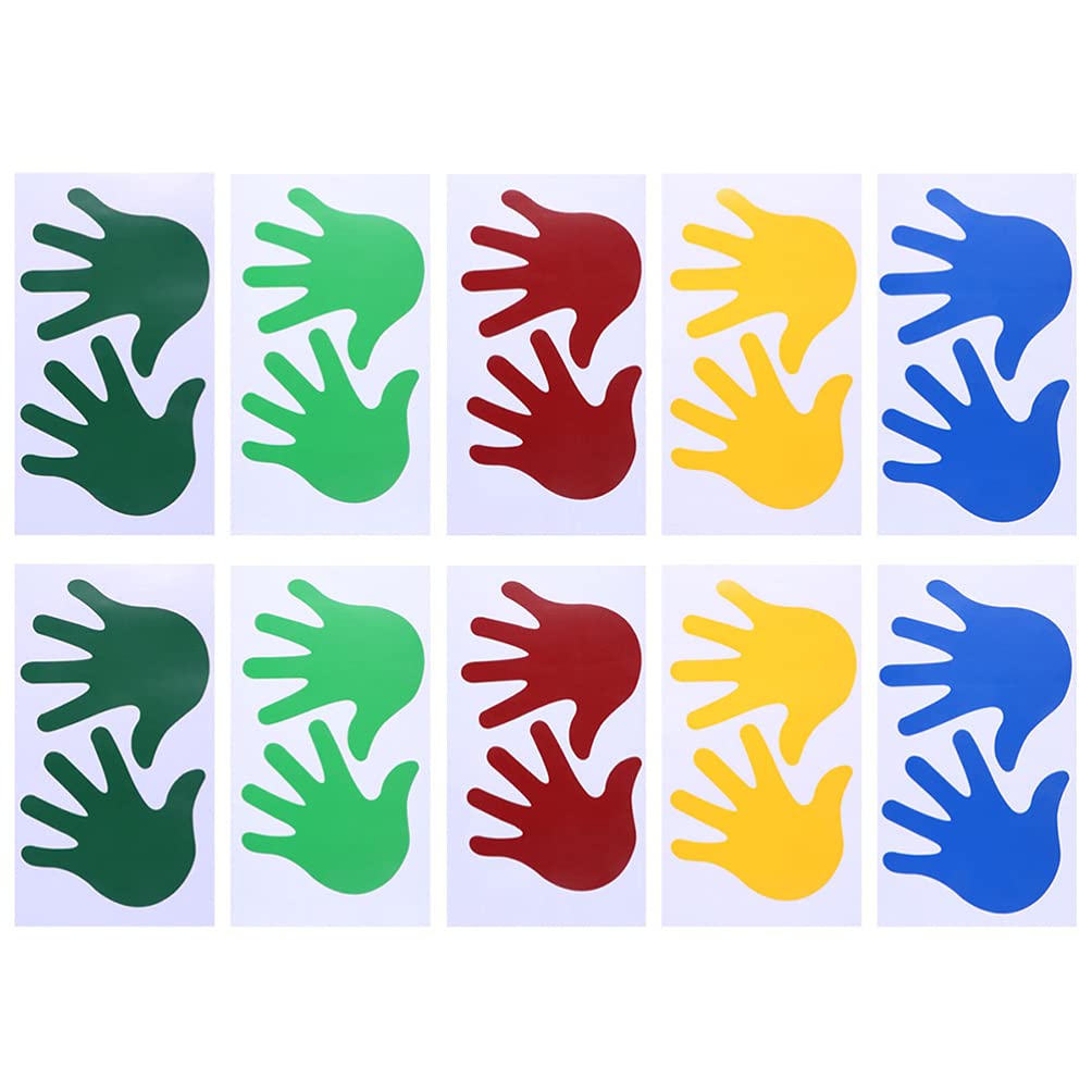 BESPORTBLE 20 Pairs Hand Prints Wall Sticker Colorful Handprint Wall Decals Peel and Stick for Kids Toddler DIY Nursery Classroom Playroom Bedroom Daycare Decoration (Random Color)