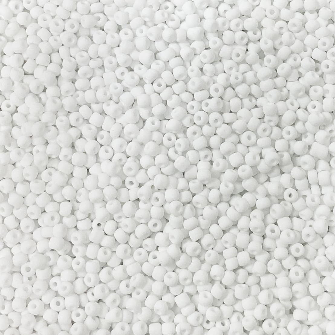 Bala&Fillic Matte White Color 3mm Seed Beads About 3600pcs/100Grams in Bag, 8/0 Glass Craft Beads for Making Bracelet Necklace Earring(Matte White) — image 1