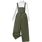 LuxyBear Girls Overalls Kids Casual Sleeveless Jumpsuits Harem Pants Rompers with Pockets 7-14 Years