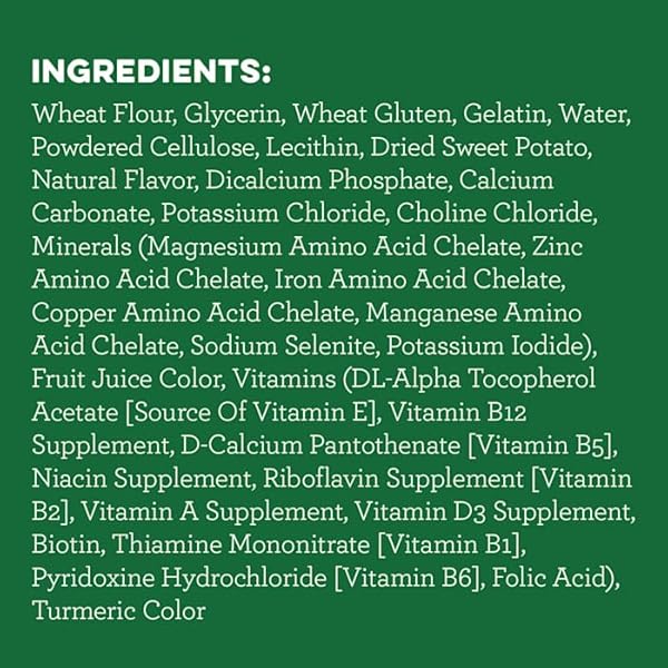GREENIES DOG TREATS VETERINARIAN-RECOMMENDED NATURAL DENTAL TREATS FOR DOGS, TEENIE SIZE, SWEET POTATO FLAVOR, 12 OZ. PACK, 43 COUNT