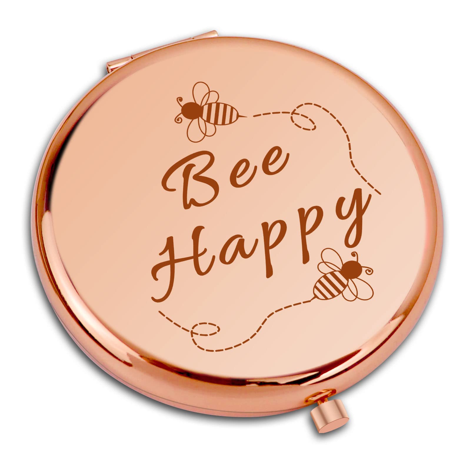 Bee Gift for Women Compact Makeup Mirror Honey Bee Lovers Gifts Inspirational Gifts Beekeeper Bee Lover Gifts for Women Girls Encouragement Gift for Daughter Travel Makeup Mirror for Friends Sister