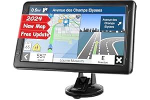 MRSXWPY GPS Navigation for Car Truck - Navigation System 9 Inchs Touchscreen Navigator with 2024 US/CA/MX Maps, Free Lifetime Map Updates, Voice Broadcast, Speed Camera Warning, Vehicle