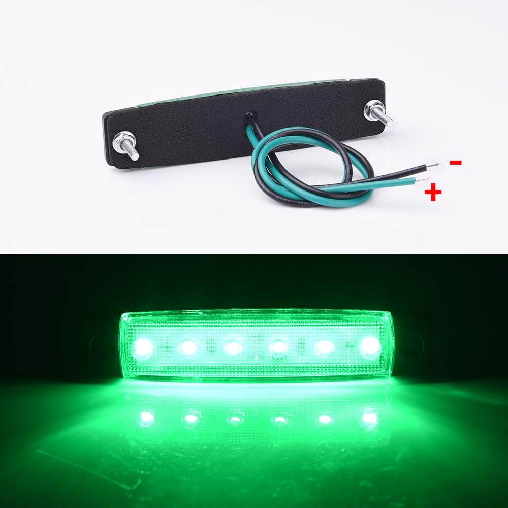 MNJ MOTOR 6pcs Marine Boat Fishing Lights, 12V Waterproof Utility Led Interior Light - Boat Deck Courtesy Transom Cockpit Light For Yacht Fishing Pontoon Boat Sailboat Kayak Bass Boat Vessel-Green: Automotive