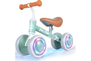 LOL-FUN Baby Balance Bike for 1 Year Old Boys Girls Toy Birthday Gift, Colorful Lighting Balance Bike for Toddlers 12 18 Months with 4 LED Wheels & Adjustable Seat