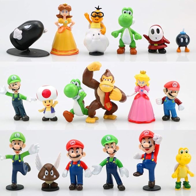 Mario Juguetes 18pcs Super Mario Bros Anime Figura De Acción Modelo