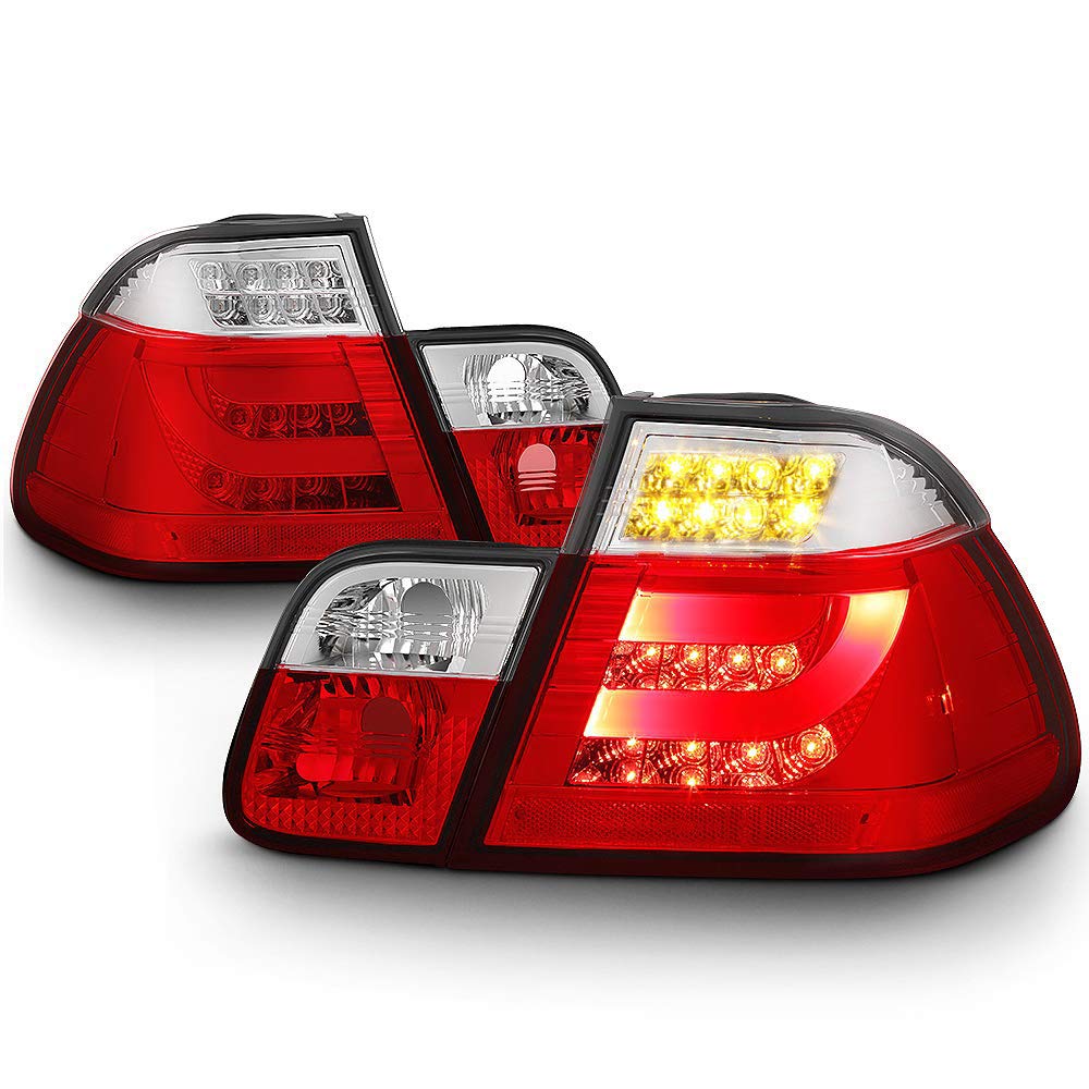 VIPMOTOZ Red Lens Premium OLED Neon Tube LED Tail Light Housing Lamp Assembly For 2002-2005 BMW E46 