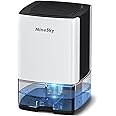 NineSky Dehumidifier, 35oz Water Tank, Small Dehumidifiers for Bedroom, Bathroom, Basement (300 sq.ft) with 7 Colorful Lights, Auto Shut Off(C1 White)