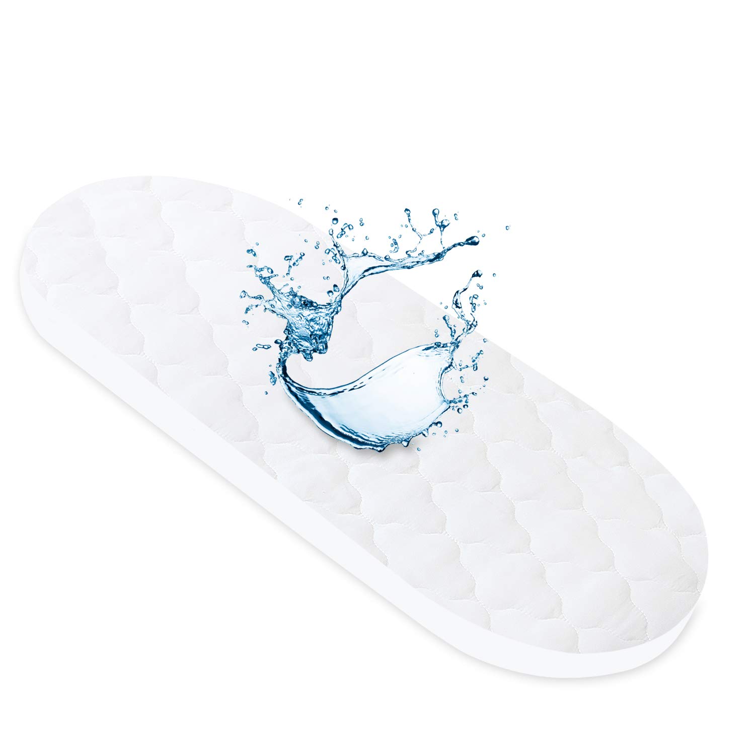 Waterproof Mattress Protector, Quilted Mattress Cover(67x30cm) for Moses Basket Mattress, Ultra Soft, White