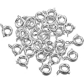 40Pcs 6mm Diameter Open Spring Ring Round Clasps Bracelet Connectors Clasp Jewelry Making Findings Open Spring Ring for Necklace, Bracelet DIY Making, Silver