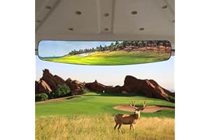 Golf cart Rear View Mirror, HKOO 16.5" Extra Wide 180 Degree Panoramic Rear View Mirror Fit for Golf Cart EZGO Club Car Yamaha（Golf cart Mirrors）