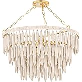 Mitzi H805804-AGB Tiffany - 4 Light Chandelier 15.25 inches Tall and 24 inches Wide - Aged Brass/Textured Cream