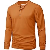MAGNIVIT Men's Long Sleeve Henley Shirts Cotton 3-Button Spring Casual T-Shirts Solid Color Soft Basic Tops 2026