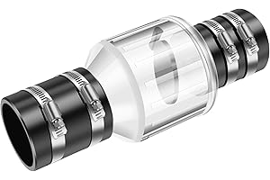 LYIYEYAN 2 Inch Silent Sump Pump Check Valve with Spring-Loaded Flapper and Stainless Steel Clamp for Backflow Prevention