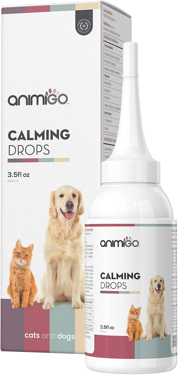 Gocce Calmanti Per Cani E Gatti Anti Stress Calmante E Rilassante 100ml Integratore Naturale Con Vitamina D Aminoacidi E Minerali Facile Da Dosare Per Ogni Taglia Non