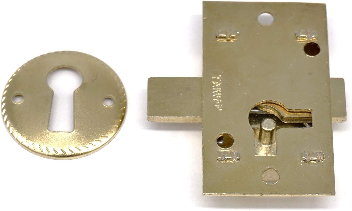 Antique Cabinet Flush Mount Lock with Key Drawer Lock with Key Flush Mount Lock Non Mortise Lock Antique Furniture Door Lock with Key Antique Reproduction Small Antique Lock