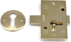 Antique Cabinet Flush Mount Lock with Key Drawer Lock with Key Flush Mount Lock Non Mortise Lock Antique Furniture Door Lock with Key Antique Reproduction Small Antique Lock