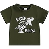 2nd 3rd Birthday Boy Shirt Toddler Boy Summer T-Shirt Dinosaur Letter Print Short Sleeve Round Neck Birthday Tops