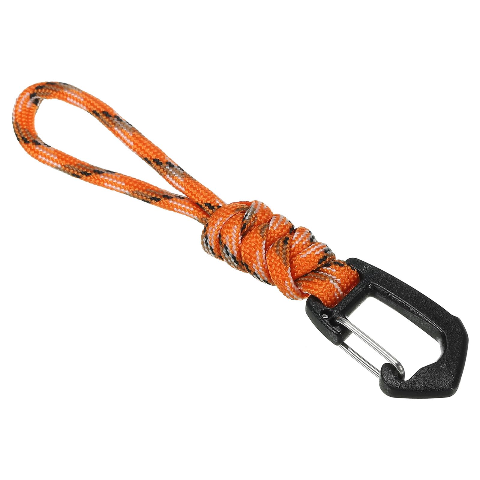 PATIKIL Badge Lanyard 4.7 Inch, Necklace Keychain Cord Metal Clasp Hook Ring Strap for Keys Whistle ID Card Badge Holder, Camo Orange