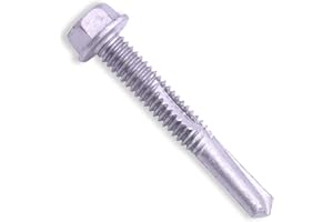 U-TURN FASTENERS, INC U-Turn Fasteners Self Tapping Screws - #12-24 x 1-1/2" Hex Washer Head Self-Drilling Tek Screw Zinc Plated Steel for Attaches Sheet Metal Steel or Steel to Metal | (Pack of 250)