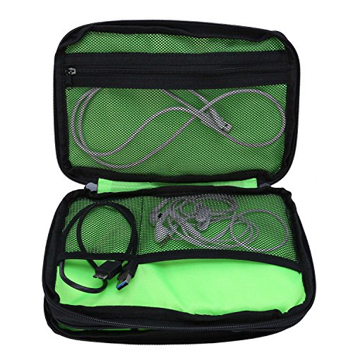 Universal Cable Organizer Electronics Accessories Case Travel Portable Carry on Bag for Various USB Phone Computer iPad Charger Power Bank (Double Layer)