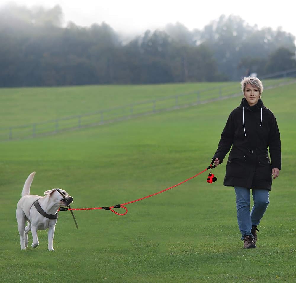 Strong Rope Dog lead 6ft Long with Two Padded Handles,Heavy Duty,Reflective Double Handle Training Dog Lead for Large Dogs or Medium Dogs,Dual Handles Leash(Red) - Image 5