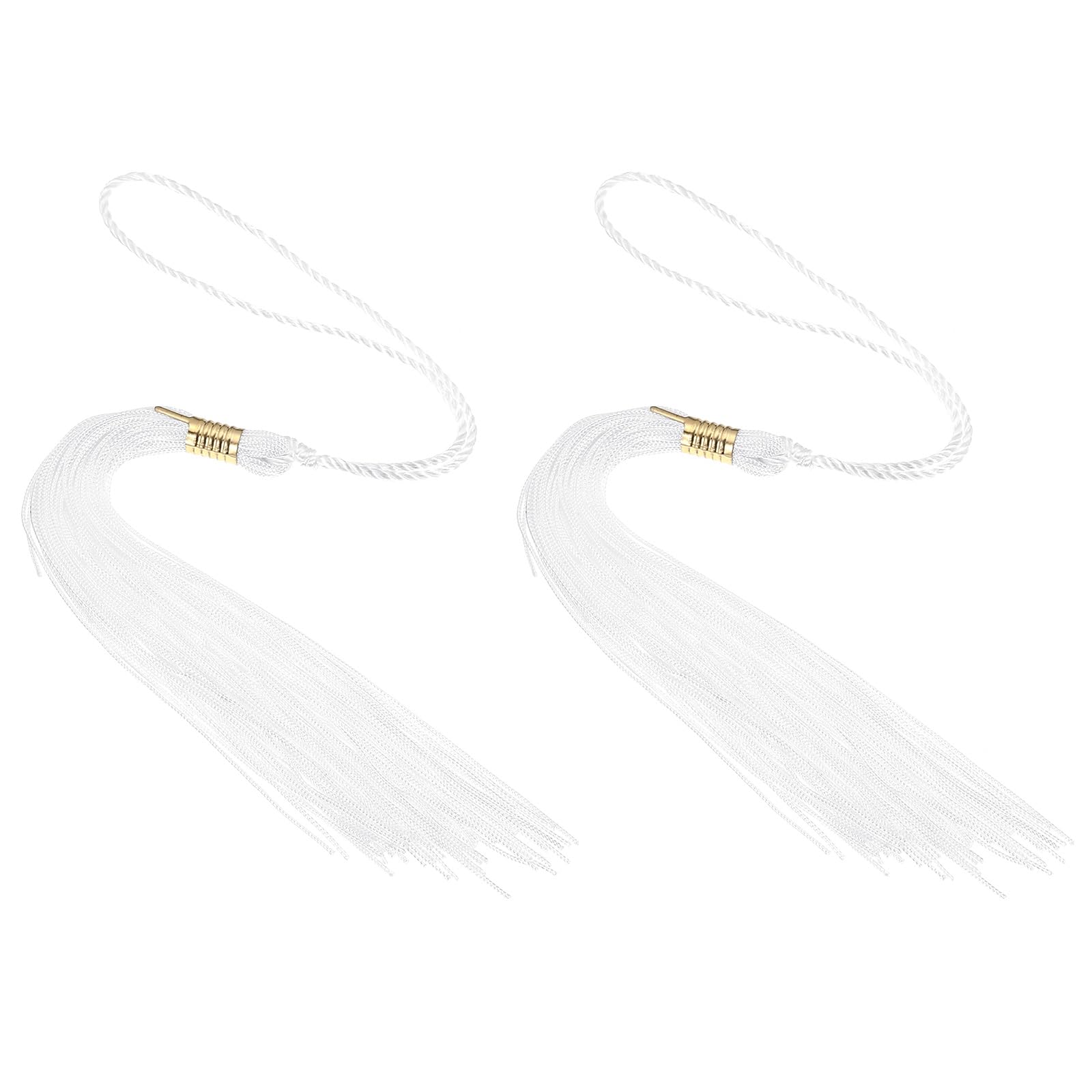 PATIKIL Tassel Graduation Cap Tassel, 2 Pcs, White, Polyester, Graduation, Hanging