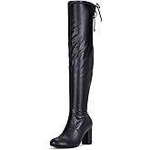 Vepose Women's Over The Knee High Boots Suede Thigh High Boot 3 Inch Chunky Heels Zipper Adjustable Opening Shoes