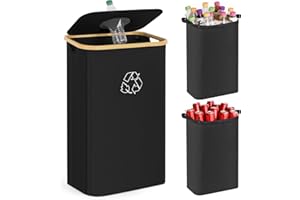 CFGUK Recycling Bin for Kitchen, 26 Gallon 100L Indoor Home Recycle Bin with Lid and 2 Removeable Reusable Inner Bags, for Bo