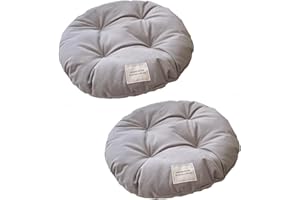 SHENGOCASE 2-Pack 16" Round Soft Cat Kneading Pillow Cushion Bed for Dog House Perch, Pad Padding for Cat Cage Kennel (Grey)
