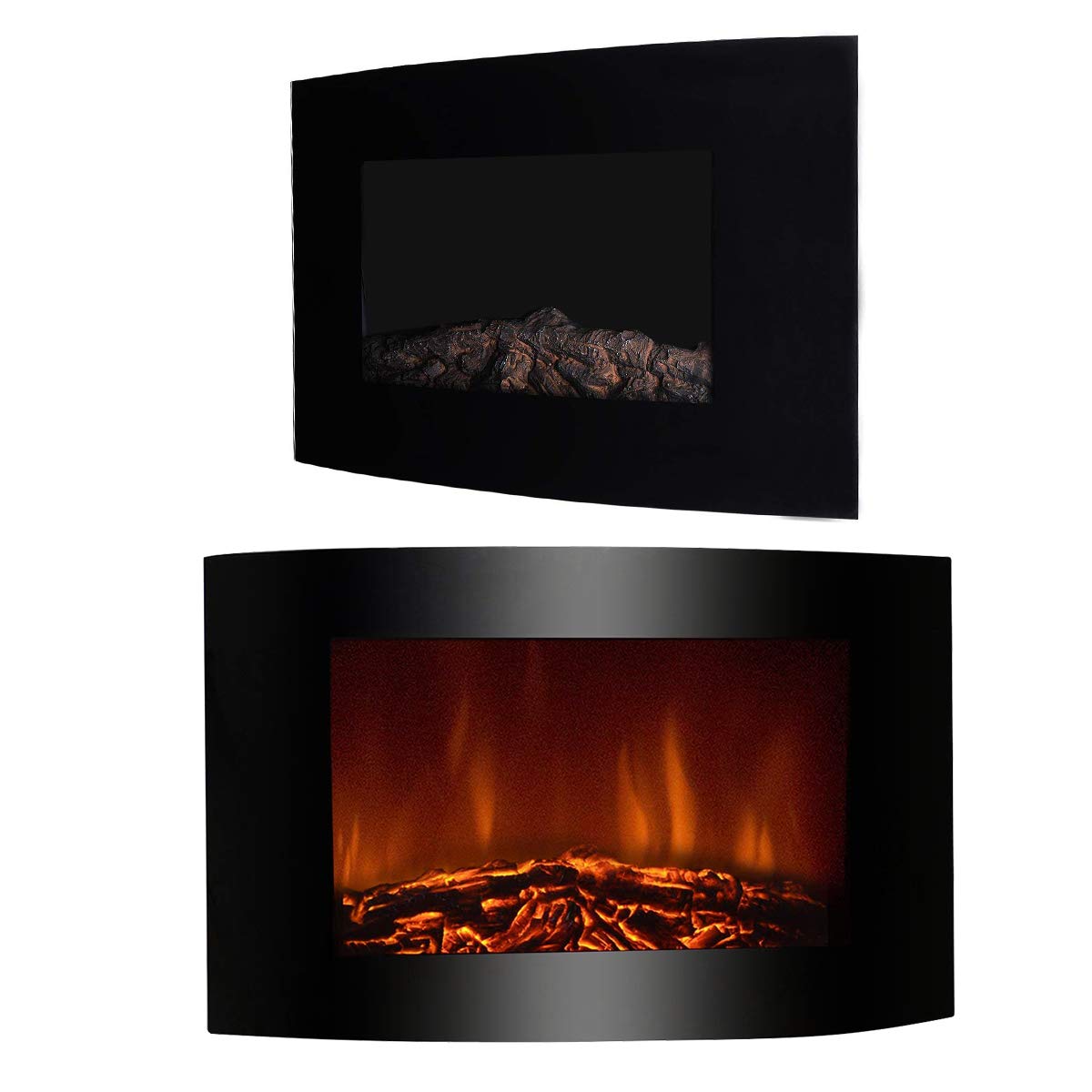 COSTWAY Elektrokamin Mit Heizung Wandkamin Elektrisch Dekokamin Mit