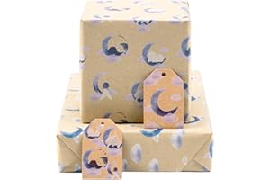 BIOBROWN Baby Shower Wrapping Paper Sheet Baby Boy Girl Gift Birthday Kraft Wrapping Paper Folded Flat 27.5 inch X 39.4 inch per Sheet Total 2 Large Sheets