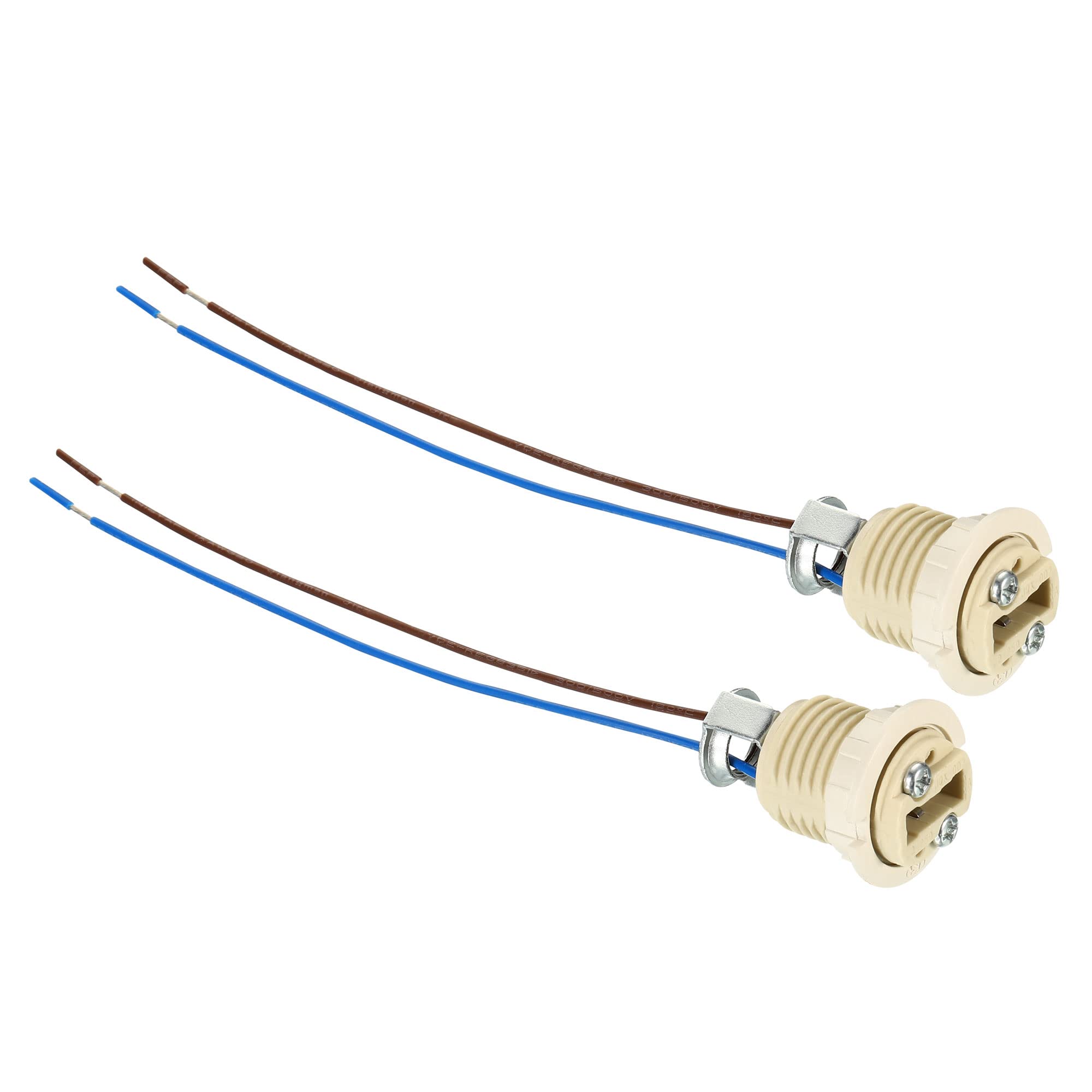 PATIKIL G9 Light Base Socket, 2 Pack Ceramic Lamp Bulb Holder Connector Lighting Replacement with 140mm Cable Wire for Halogen Incandescent LED Light Bulb