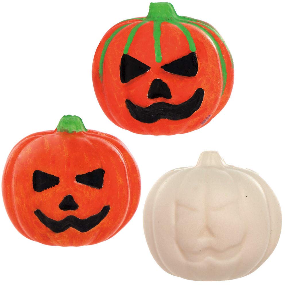 Baker Ross AX164 Halloween Pumpkin Squishie Balls - Pack of 6, Perfect for Jack O'Lanterns, Themed Kids Party Bags, Favours, Pocket Money Toys or Trick or Treaters