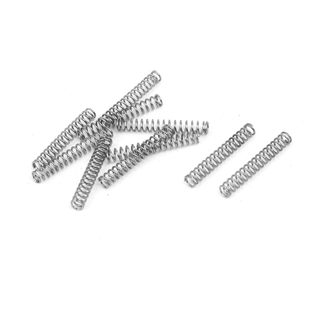 sourcingmap 0.4mmx3mmx20mm 304 Stainless Steel Compression Springs Silver Tone 10pcs