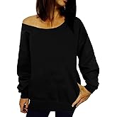 Dutebare Women Off Shoulder Sweatshirt Slouchy Shirt Long Sleeve Pullover Tops