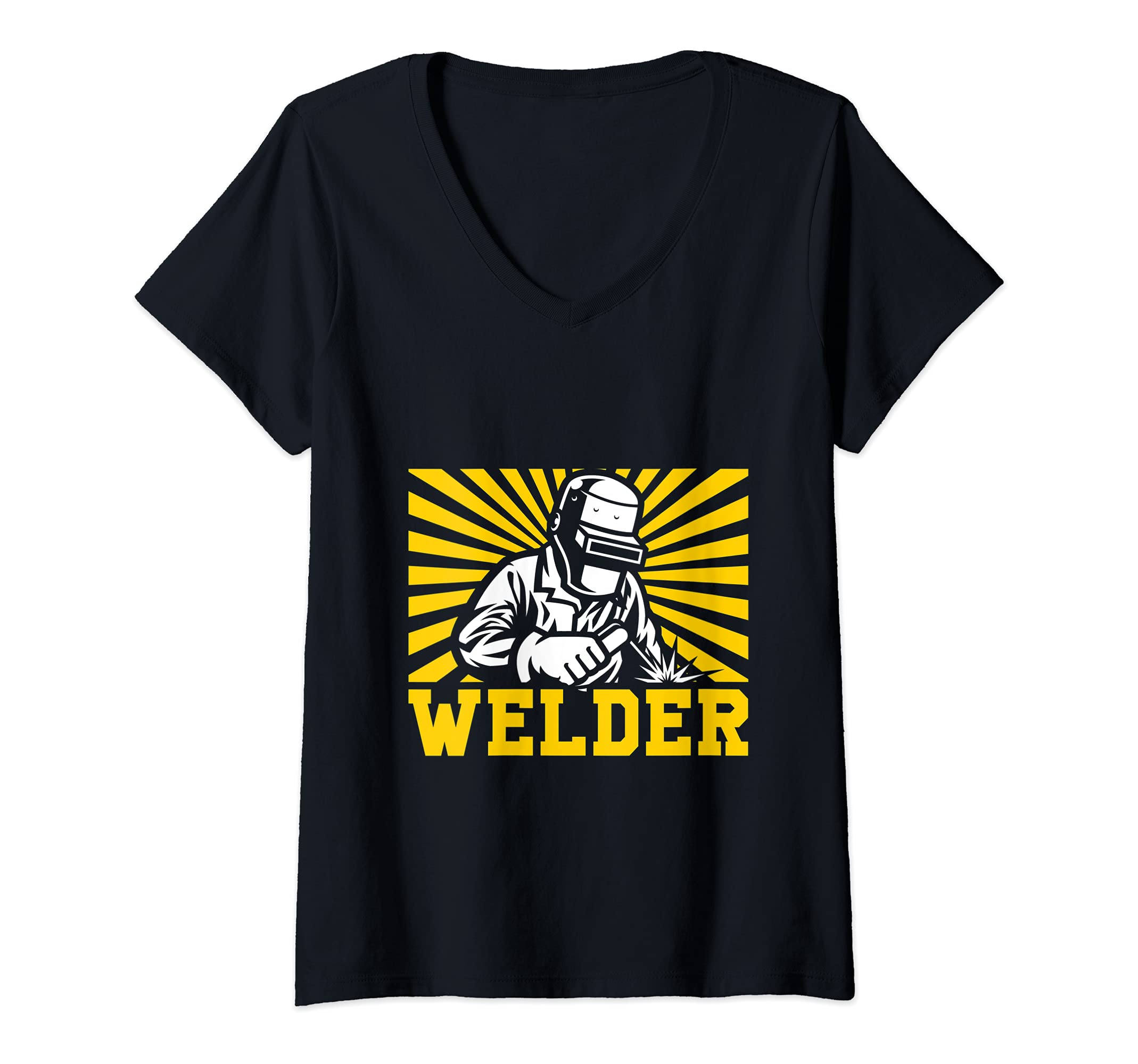 Womens Welder Engineer Welding Fabrication Engineering V-Neck T-Shirt