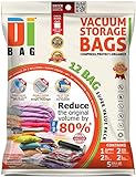 Space Saver Vacuum Storage Bags - 12 Premium Travel Space Bags - Bag Size: Jumbo XL XXL & Medium - 2X Sealed Compression Plastic Bags For Clothing Storage , Clothes bedding & Packing - DIBAG