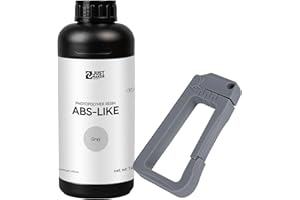 JUSTMAKER 3D Printer Resin ABS-Like Resin, 405nm Standard Photopolymer Resin, Enhanced Strength, High Precision, Fast Curing and Wide Compatibility 3D Printing Resin, 1KG - Gray