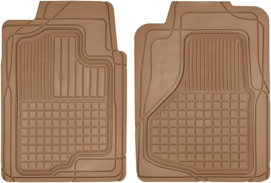Motor Trend MT-150-BG Beige 2 Front Weather Semi-Custom Heavy Duty Rubber Floor Mats for Auto Car Truck SUV