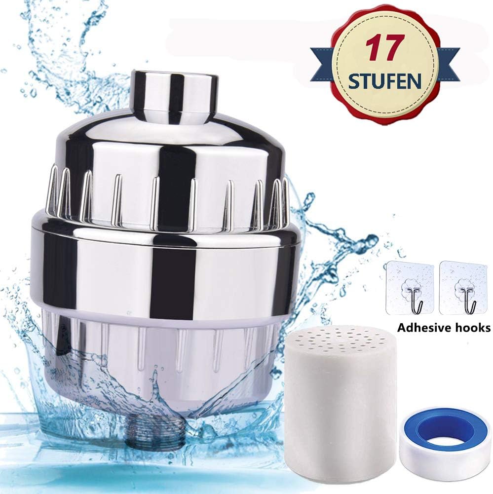 3 Stück Duschfilter Set - Mit 6 Filtereinsätzen, Universell Für Alle Duschköpfe, Gegen Hartes Wasser