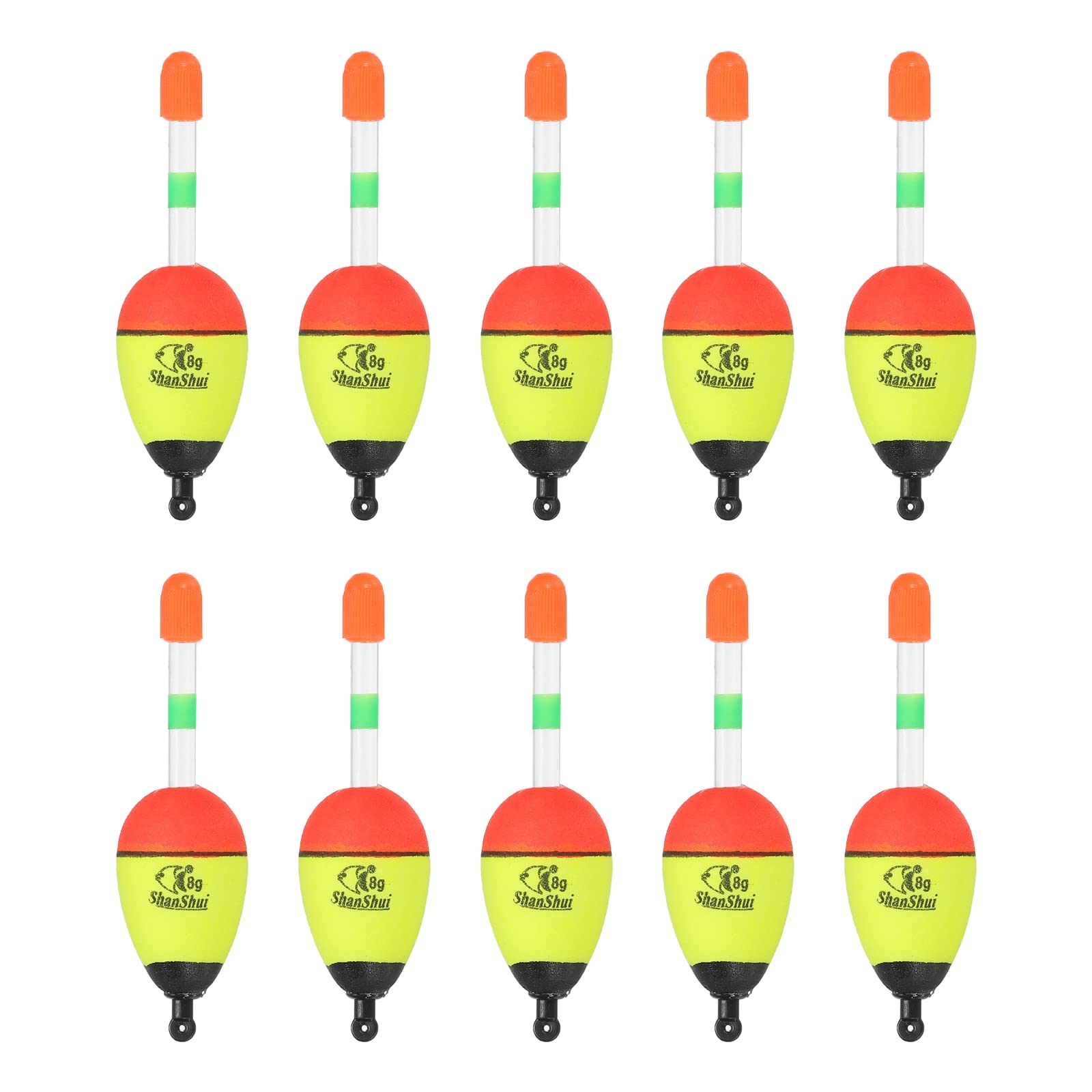 PATIKIL 0.3oz Fishing Bobbers, 10 Pack EVA Fishing Float for Saltwater Freshwater Fishing, Yellow