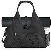 Forestfish Gym Bag For Women With Yoga Mat Holder & Shoe Compartment & Wet Dry Storage Pocket & Adjustable Strap