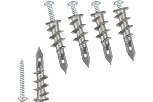 WENNYN Zinc Self-Drilling Drywall Anchors with Stainless Steel Screw Kit, Heavy Duty Metal Wall Anchors and #8 x 1-1/4 Inches Screws, 30 Pieces in Total