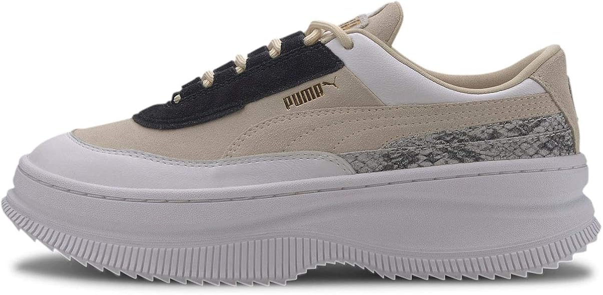 puma deva reptile flatform trainers in stone