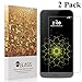 LG G5 Screen Protector,[2 Pack] YMAKSI Scratch Proof Anti-Bubble High Definition 2.5D Rounded Edge Tempered Glass for LG G5, Lifetime Replacement Warranty