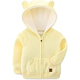 Baby Boy Girl Clothes Zip-Up Hoodies with Sherpa Lining Spring Fall Outerwear Coat