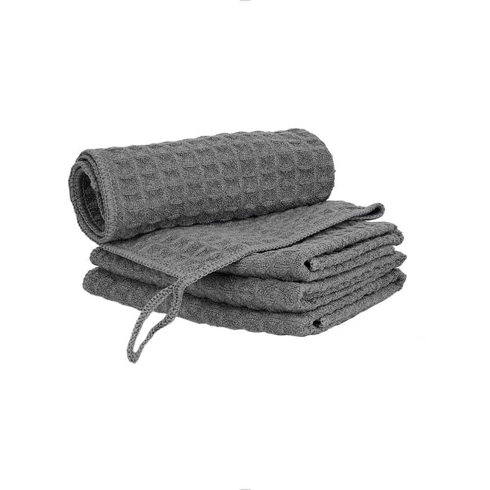 Photo 1 of watchget Microfiber Cleaning Cloth,Barista Micro Cloth 4 Pack-Microfiber Barista Towels Espresso Towel Espresso Machine Cloths, Steam Wand Cloth, Kitchen Cleaning Cloth Waffle Weave Dark Grey(12"x12")