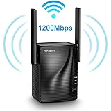 WiFi Range Extender - 1200Mbps WiFi Repeater Wireless Signal Booster, 2.4 & 5GHz Dual Band WiFi Extender with Gigabit Ethernet Port, Simple Setup.