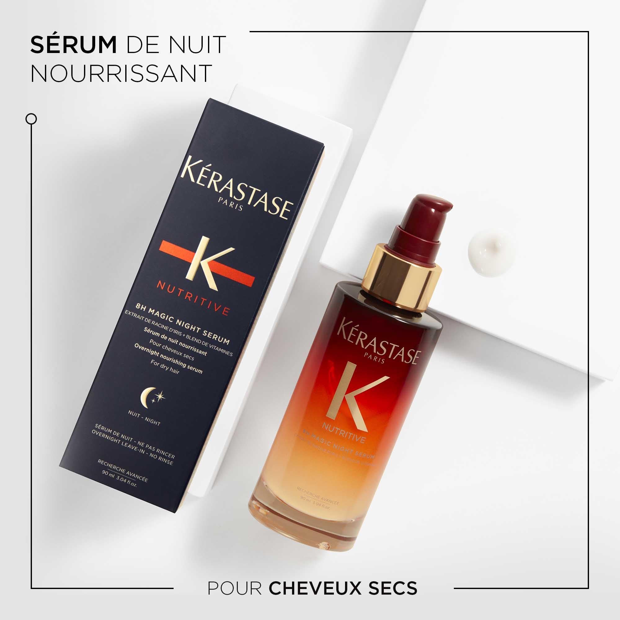 Kerastase Nutritive 8HR Magic Night Hair Serum, 3.04 Fl Oz | Reduces Tangles & Frizz | For All Hair Types | Deeply Conditions | Overnight Beauty Serum